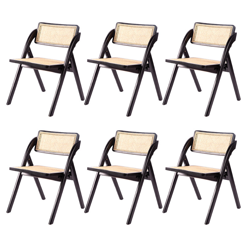 Modern Style Folding Dining Chair Wooden Open Back Side Chair for Living Room