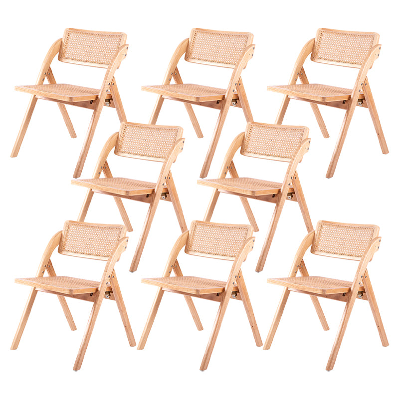Modern Style Folding Dining Chair Wooden Open Back Side Chair for Living Room