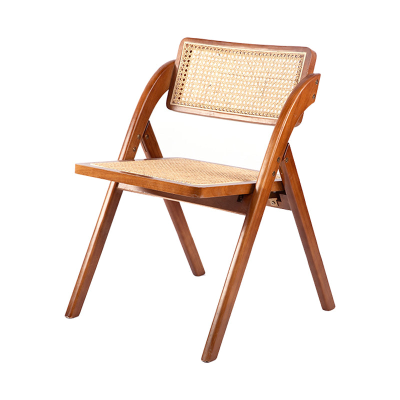 Modern Style Folding Dining Chair Wooden Open Back Side Chair for Living Room