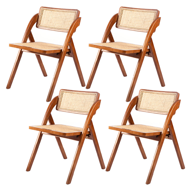 Modern Style Folding Dining Chair Wooden Open Back Side Chair for Living Room