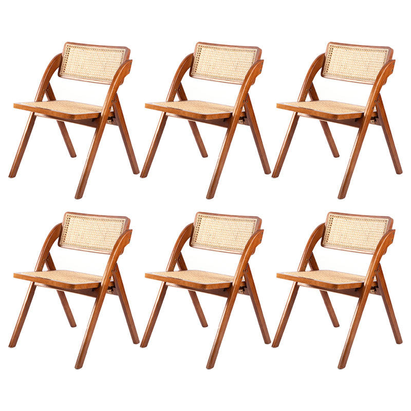 Modern Style Folding Dining Chair Wooden Open Back Side Chair for Living Room