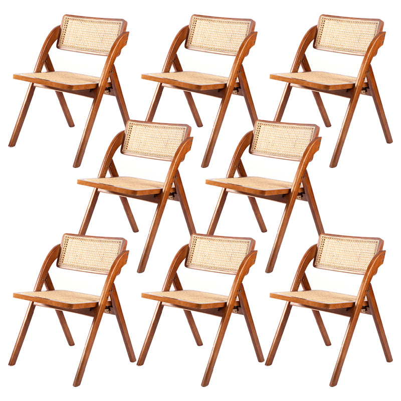 Modern Style Folding Dining Chair Wooden Open Back Side Chair for Living Room