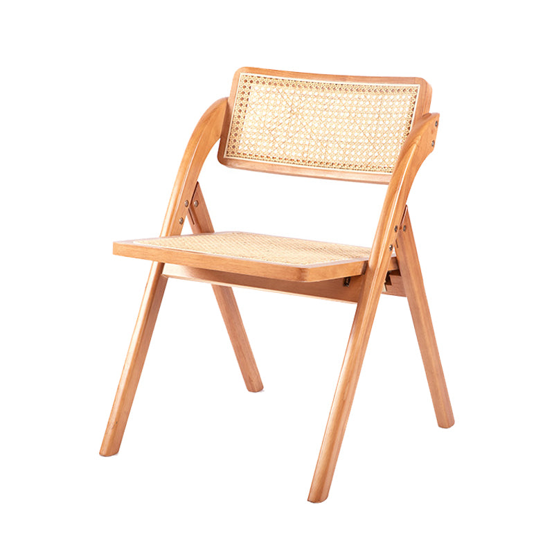 Modern Style Folding Dining Chair Wooden Open Back Side Chair for Living Room