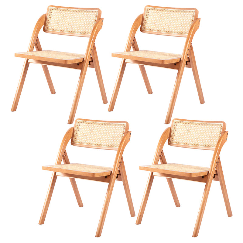 Modern Style Folding Dining Chair Wooden Open Back Side Chair for Living Room