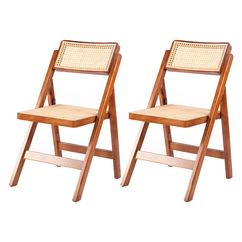 Modern Style Folding Dining Chair Wooden Open Back Side Chair for Living Room
