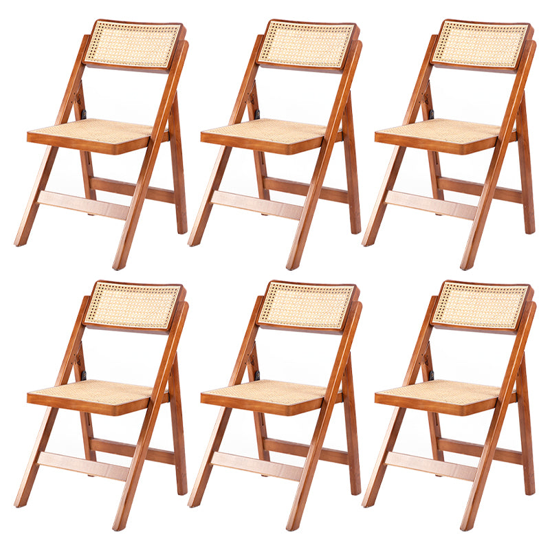 Modern Style Folding Dining Chair Wooden Open Back Side Chair for Living Room