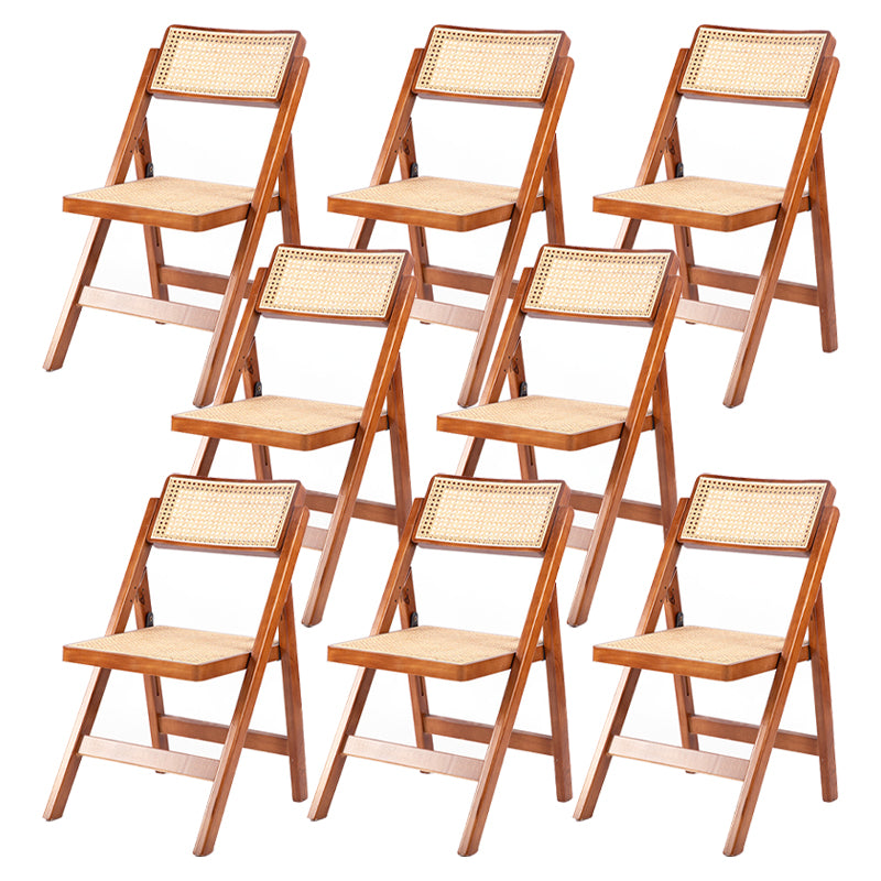 Modern Style Folding Dining Chair Wooden Open Back Side Chair for Living Room