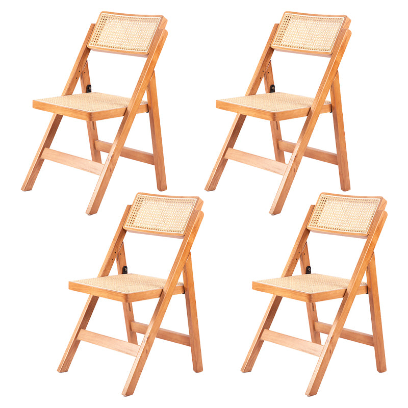Modern Style Folding Dining Chair Wooden Open Back Side Chair for Living Room
