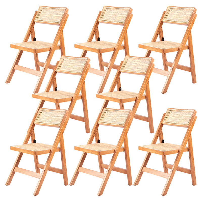 Modern Style Folding Dining Chair Wooden Open Back Side Chair for Living Room