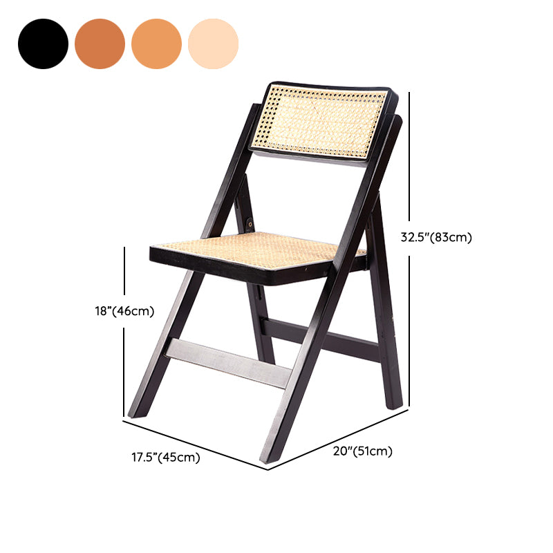 Modern Style Folding Dining Chair Wooden Open Back Side Chair for Living Room
