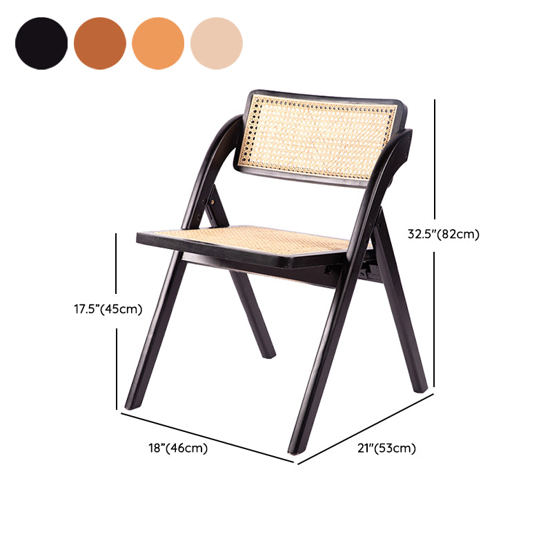 Modern Style Folding Dining Chair Wooden Open Back Side Chair for Living Room