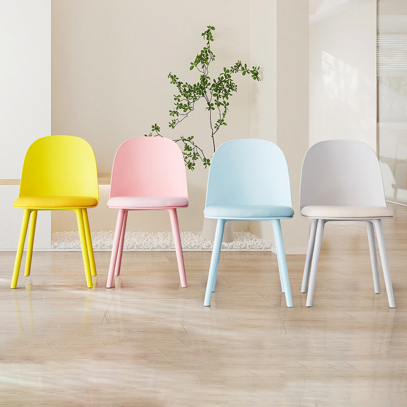 Modern Armless Dining Chairs Plastic Side Chair for Dining Room
