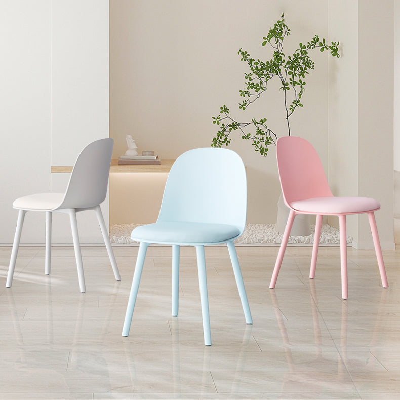 Modern Armless Dining Chairs Plastic Side Chair for Dining Room