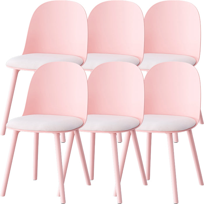 Modern Armless Dining Chairs Plastic Side Chair for Dining Room