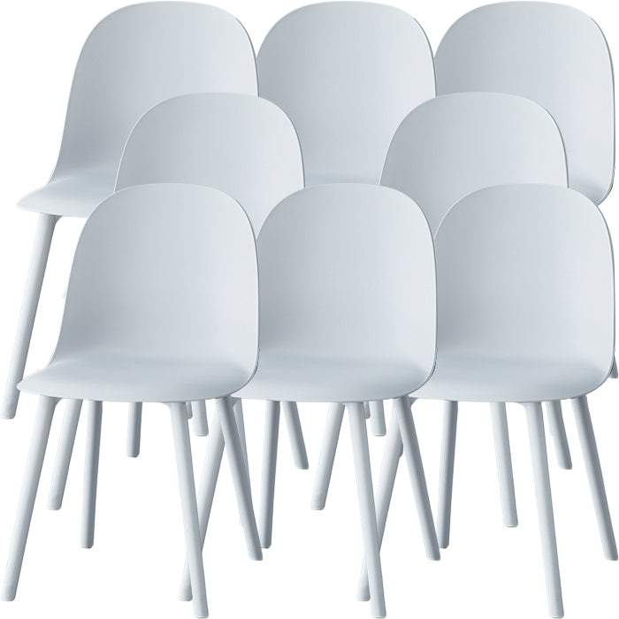 Modern Armless Dining Chairs Plastic Side Chair for Dining Room