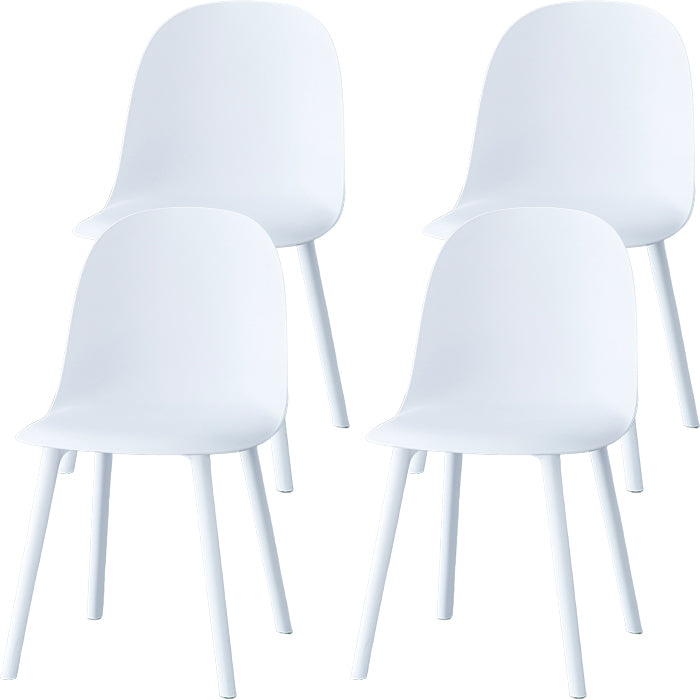 Modern Armless Dining Chairs Plastic Side Chair for Dining Room