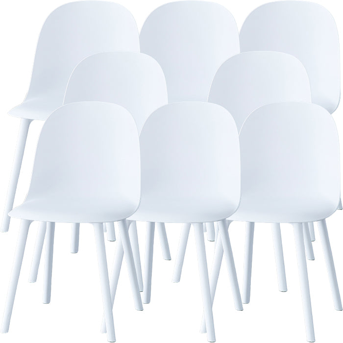 Modern Armless Dining Chairs Plastic Side Chair for Dining Room