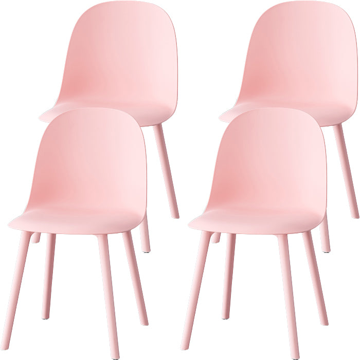 Modern Armless Dining Chairs Plastic Side Chair for Dining Room
