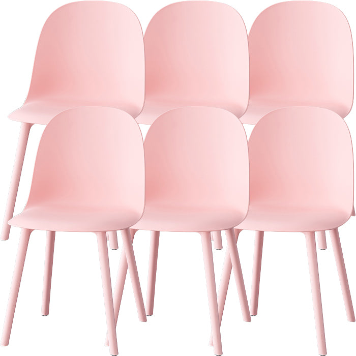 Modern Armless Dining Chairs Plastic Side Chair for Dining Room