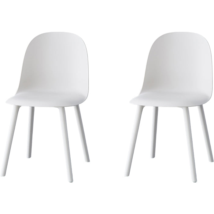 Modern Armless Dining Chairs Plastic Side Chair for Dining Room