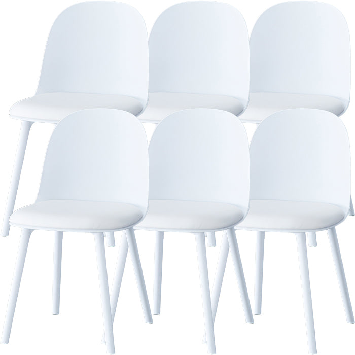 Modern Armless Dining Chairs Plastic Side Chair for Dining Room
