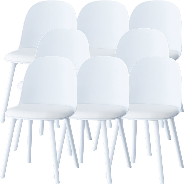 Modern Armless Dining Chairs Plastic Side Chair for Dining Room