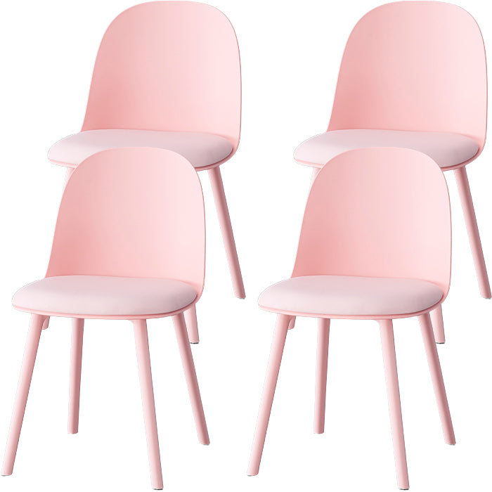 Modern Armless Dining Chairs Plastic Side Chair for Dining Room