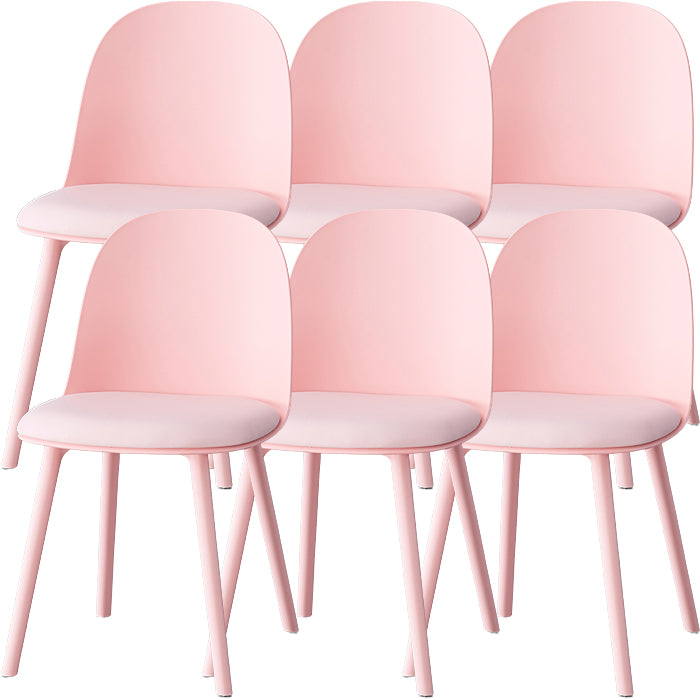 Modern Armless Dining Chairs Plastic Side Chair for Dining Room