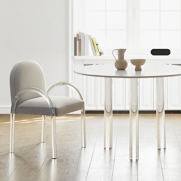 Nordic Style Transparent Acrylic Dining Chair with Upholstered for Home