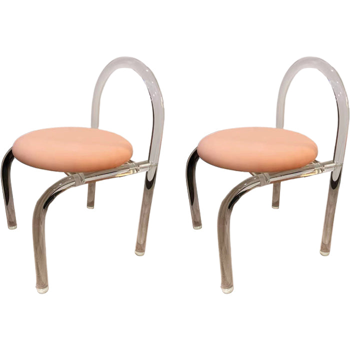 Nordic Style Transparent Acrylic Dining Chair with Upholstered for Home