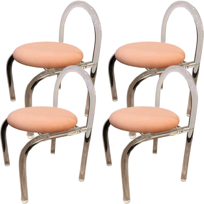 Nordic Style Transparent Acrylic Dining Chair with Upholstered for Home