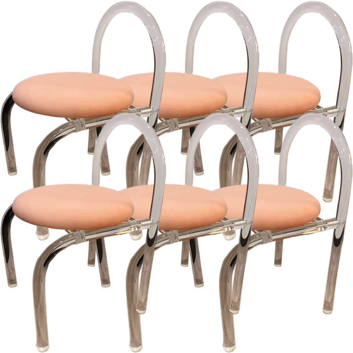 Nordic Style Transparent Acrylic Dining Chair with Upholstered for Home