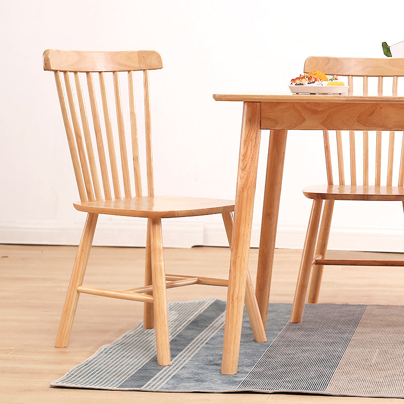 Contemporary Rubber Wood Armless Windsor Dining Chair for Restaurant