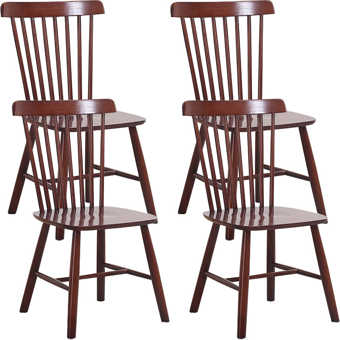Contemporary Rubber Wood Armless Windsor Dining Chair for Restaurant