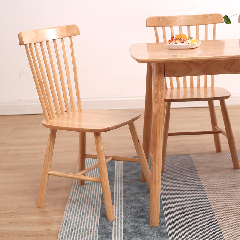 Contemporary Rubber Wood Armless Windsor Dining Chair for Restaurant