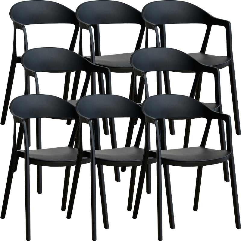 Nordic Style Matte Finish Plastic Armless Dining Chair for Home