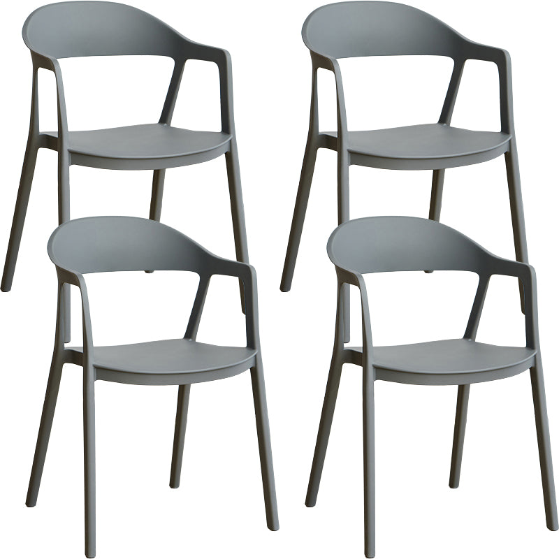 Nordic Style Matte Finish Plastic Armless Dining Chair for Home