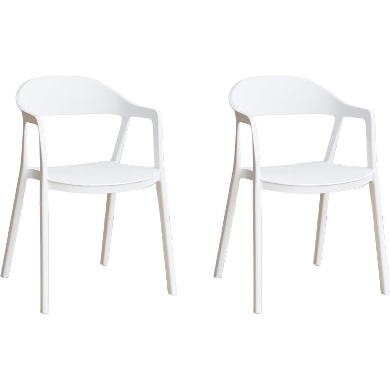 Nordic Style Matte Finish Plastic Armless Dining Chair for Home