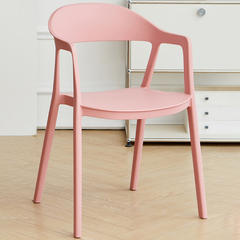 Nordic Style Matte Finish Plastic Armless Dining Chair for Home