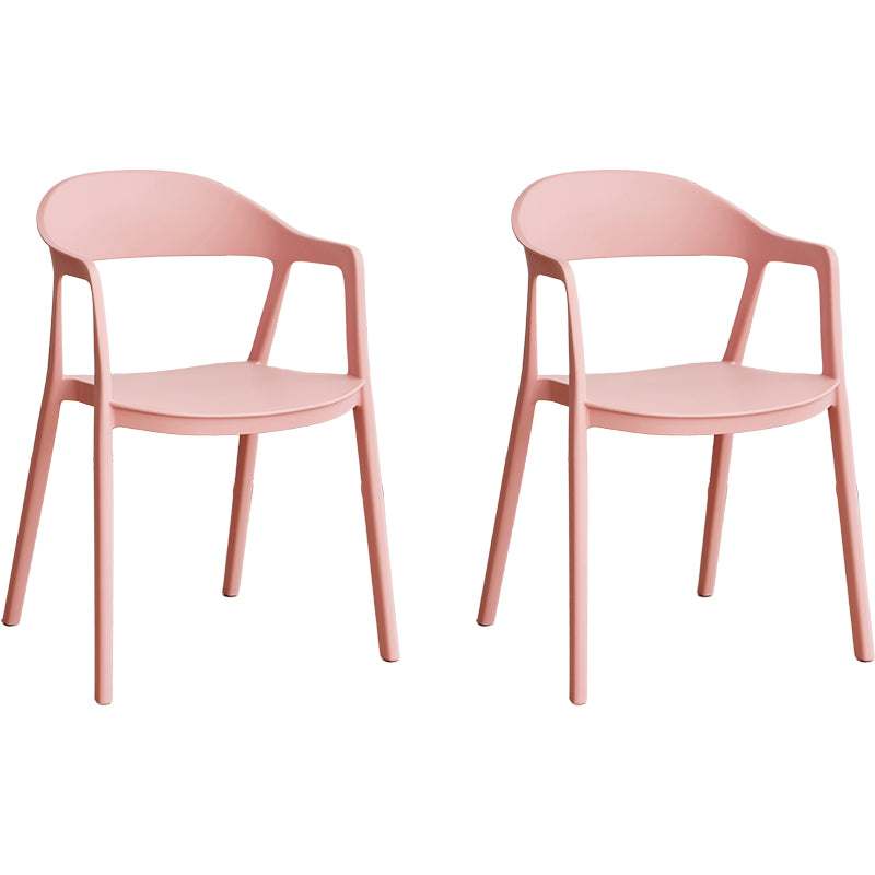 Nordic Style Matte Finish Plastic Armless Dining Chair for Home