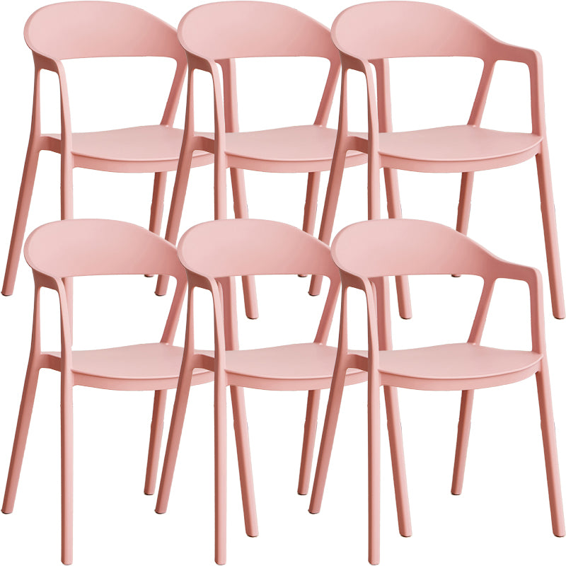 Nordic Style Matte Finish Plastic Armless Dining Chair for Home