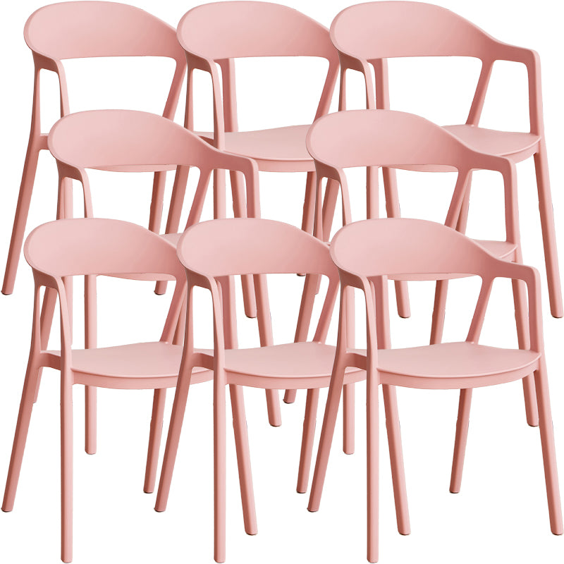 Nordic Style Matte Finish Plastic Armless Dining Chair for Home