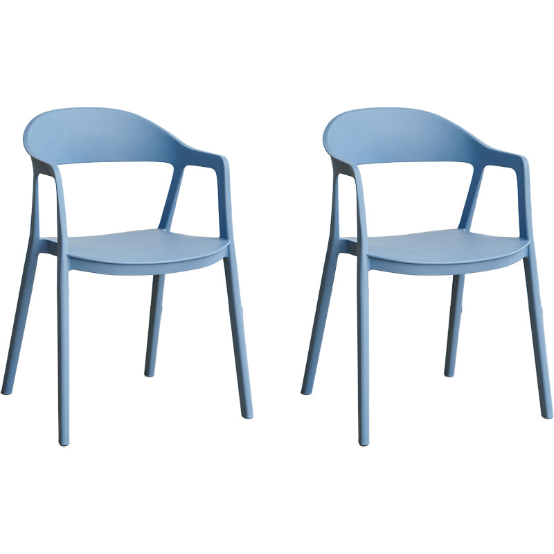 Nordic Style Matte Finish Plastic Armless Dining Chair for Home