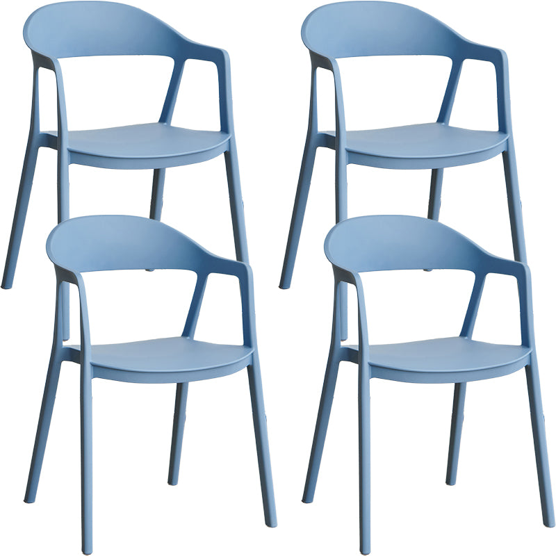 Nordic Style Matte Finish Plastic Armless Dining Chair for Home