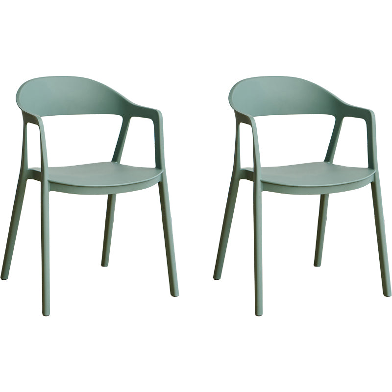Nordic Style Matte Finish Plastic Armless Dining Chair for Home
