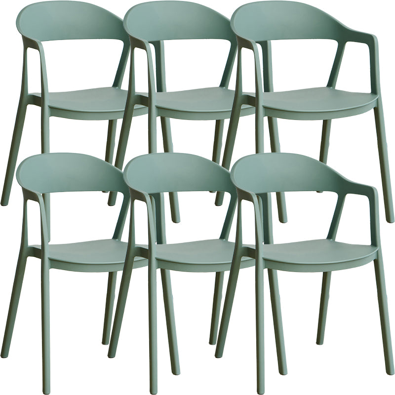 Nordic Style Matte Finish Plastic Armless Dining Chair for Home