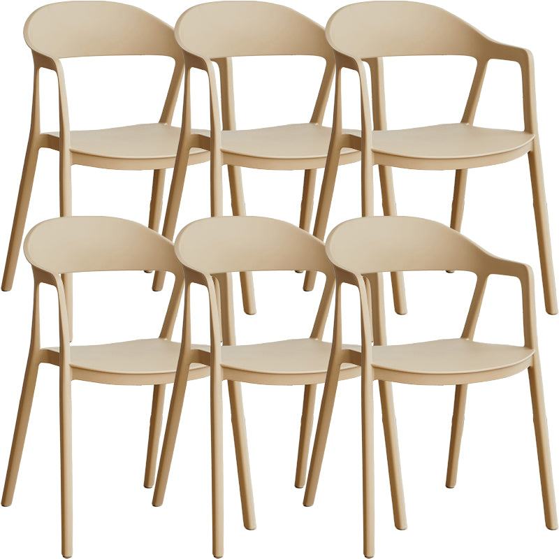 Nordic Style Matte Finish Plastic Armless Dining Chair for Home
