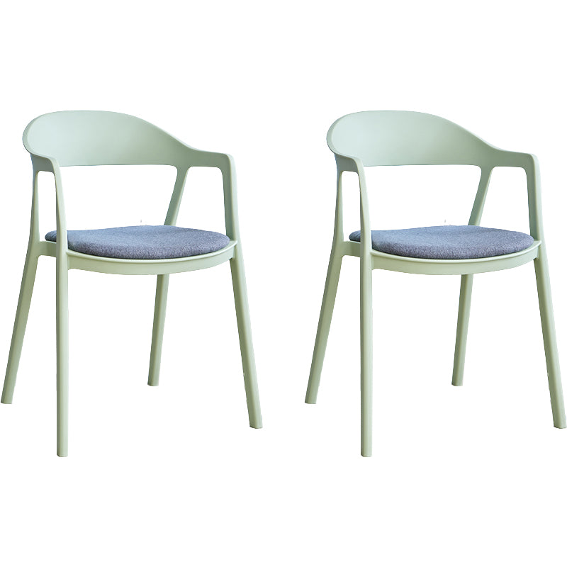 Nordic Style Matte Finish Plastic Armless Dining Chair for Home
