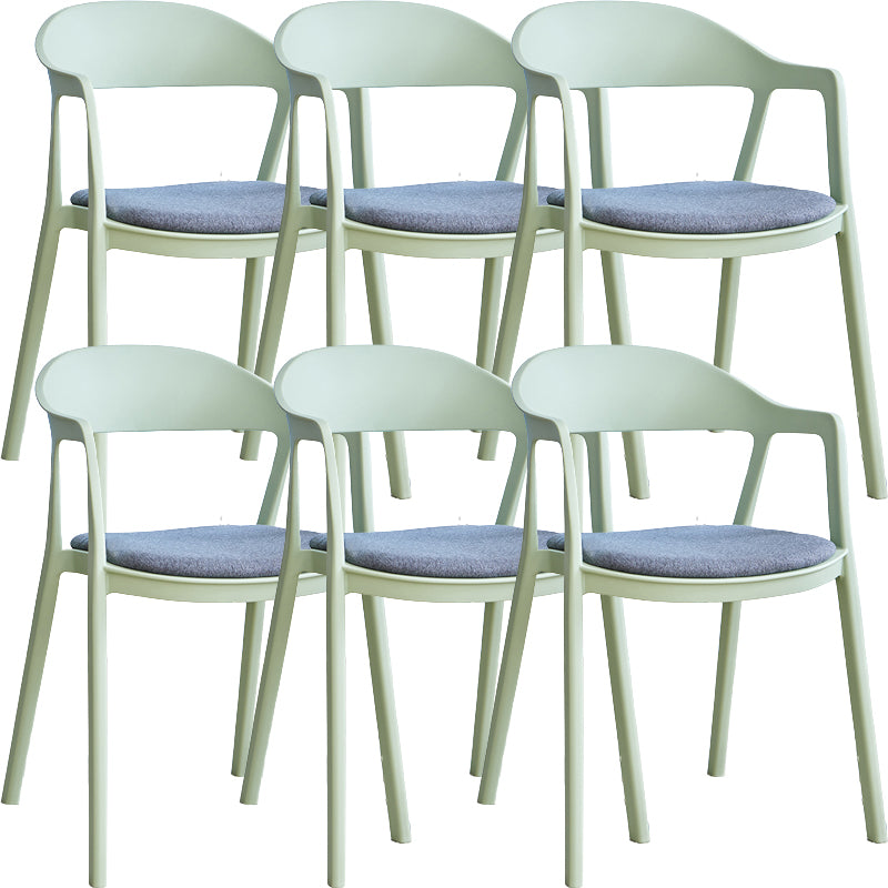 Nordic Style Matte Finish Plastic Armless Dining Chair for Home