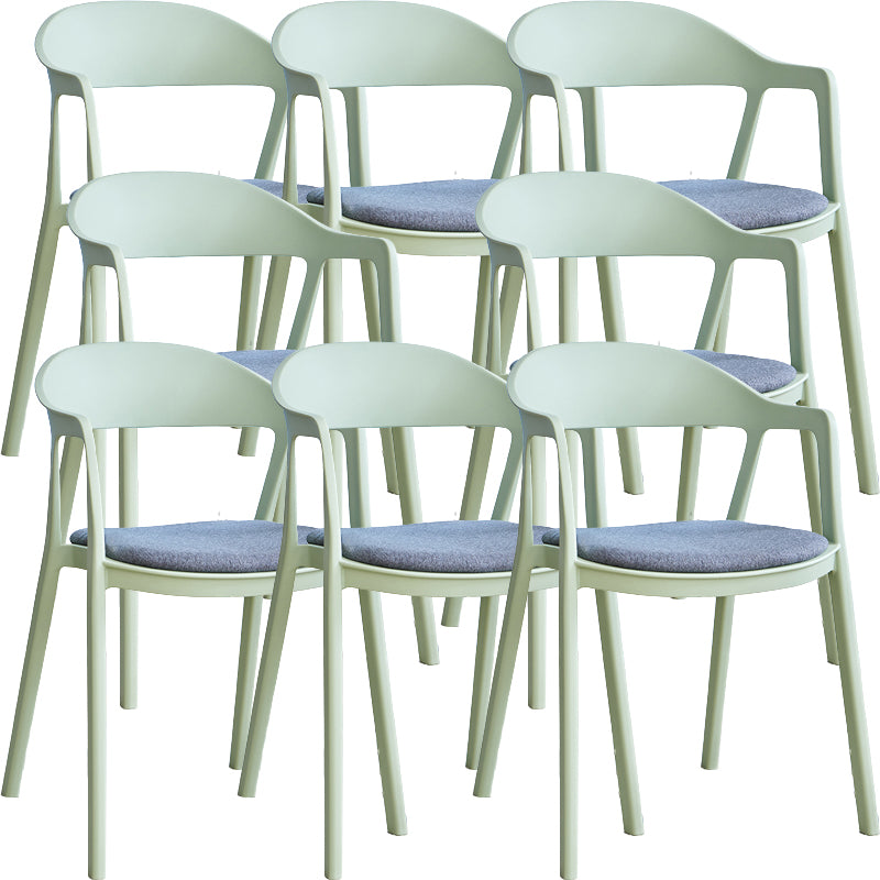 Nordic Style Matte Finish Plastic Armless Dining Chair for Home